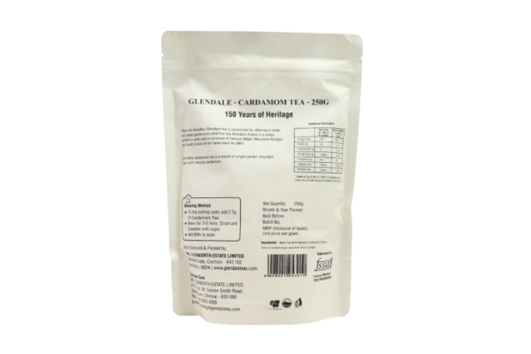 GLENDALE Cardamom Tea | 250 g | High Grown Nilgiri Single Garden Tea | 150 Years of Heritage - Image 3