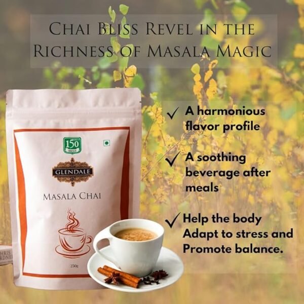 Glendale Tea - Masala Tea - 100% Indian Spicy Flavour & Natural Masala Chai - Powdered Leaves - Rich In flavours - Image 2