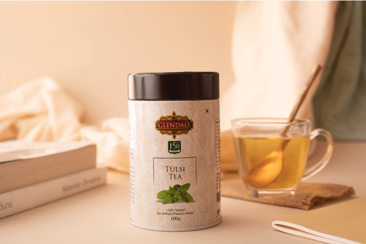 Glendale Tulsi Tea Tin 100g (Pack of 1) 150 Years Heritage