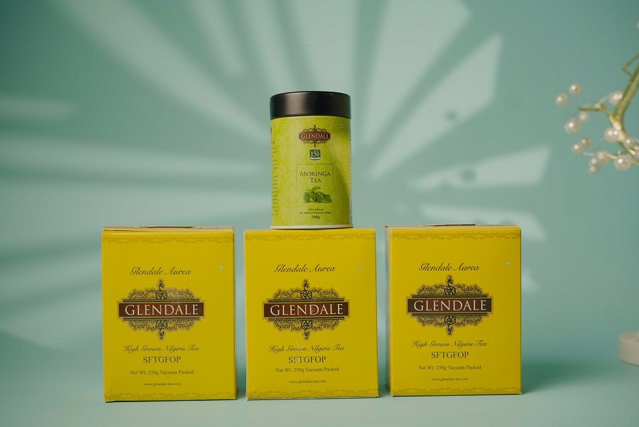 GLENDALE COMBO |  Fresh Nilgiris Tea SFTGFOP- Loose Leaf Nilgiris Tea (Pack of 3) | Moringa Tea Tin 100g (Pack of 1) 150 Years Heritage