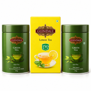 Buy 2 Get 1 Free - Buy Glendale Green Tea Tin 100g (Pack of 2) 150 Years Heritage- Get Lemon Green Tea 25 Enveloped Tea Bags (Pack of 1)