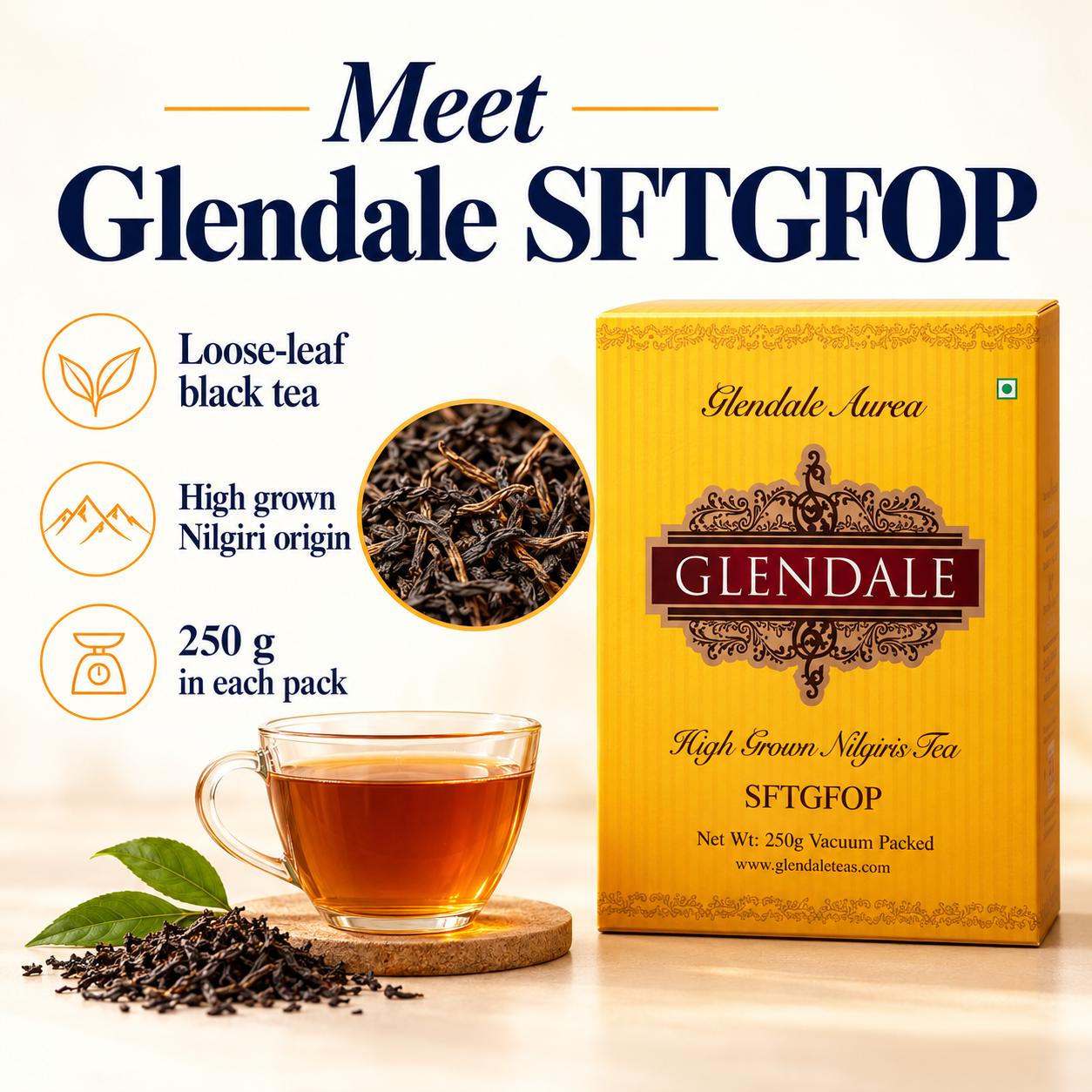 Buy 2 Get 1 Free - Glendale High Grown Nilgiris Tea - Fresh Nilgiris Tea SFTGFOP- Loose Leaf Nilgiris Tea - Single Garden Nilgiris Tea Loose Leaves - Premium Nilgiris Tea - 250g (Pack of 2) - Ginger Tea Dip (Pack of 1) - Image 5