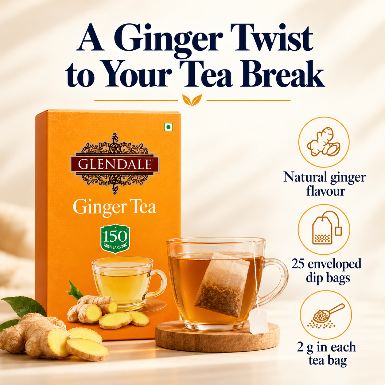 Buy 2 Get 1 Free - Glendale High Grown Nilgiris Tea - Fresh Nilgiris Tea SFTGFOP- Loose Leaf Nilgiris Tea - Single Garden Nilgiris Tea Loose Leaves - Premium Nilgiris Tea - 250g (Pack of 2) - Ginger Tea Dip (Pack of 1) - Image 4